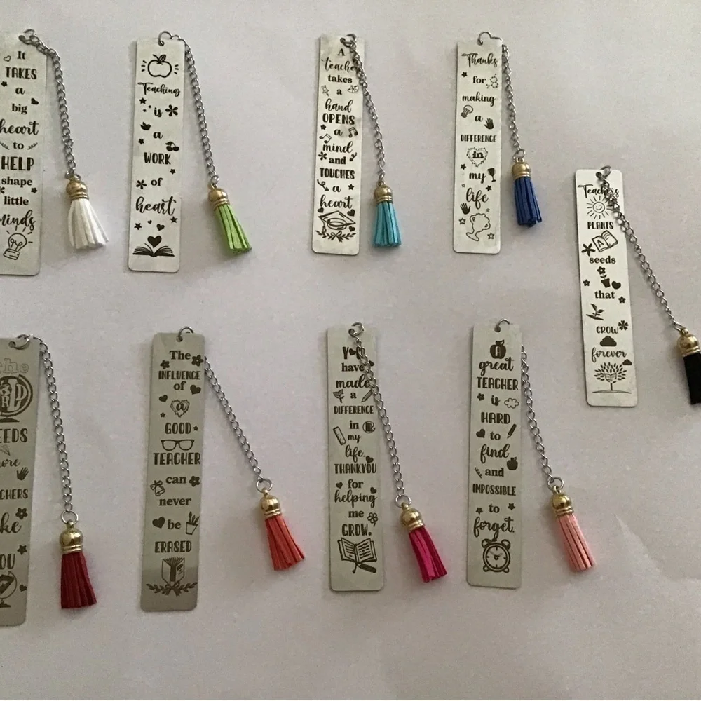 Metal Bookmarks with  Tassel  - Teacher Appreciation Bookmarks - Teacher gifts. - Picture 12 of 16